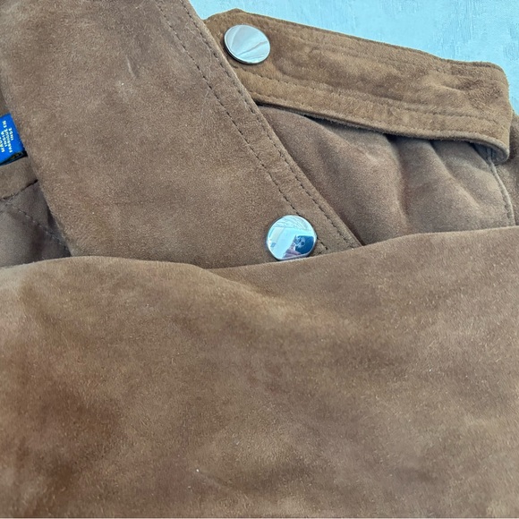 🆕 Ralph Lauren motto biker Brown suede jacket, in Box - Picture 11 of 11